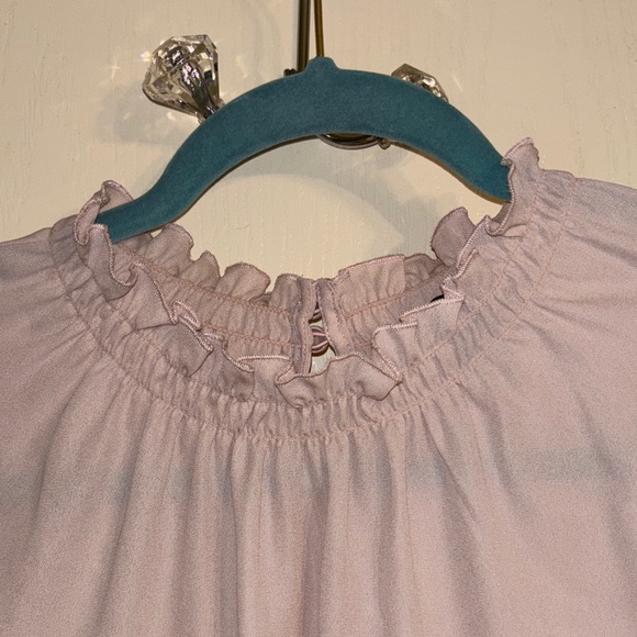 Express Light Pink Ruffle Blouse - Picture 2 of 6